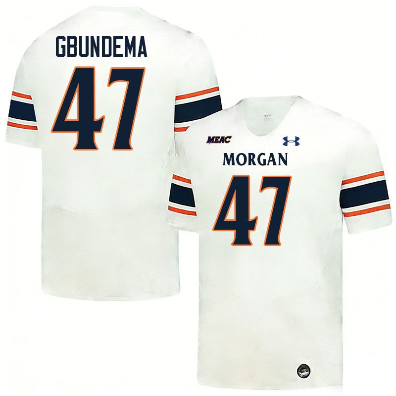 Morgan State Bears #47 Sahr Gbundema College Football Jerseys,Uniforms Stitched-White